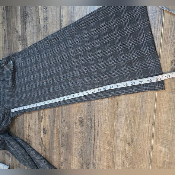 SoldNwt American Eagle Plaid Wide Leg Trousers Stretch women's size 4 reg gray - Picture 5 of 15